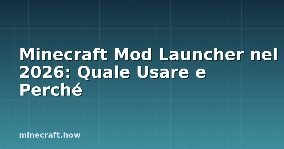 Minecraft Mod Launcher nel 2026: Quale Usare e Perché