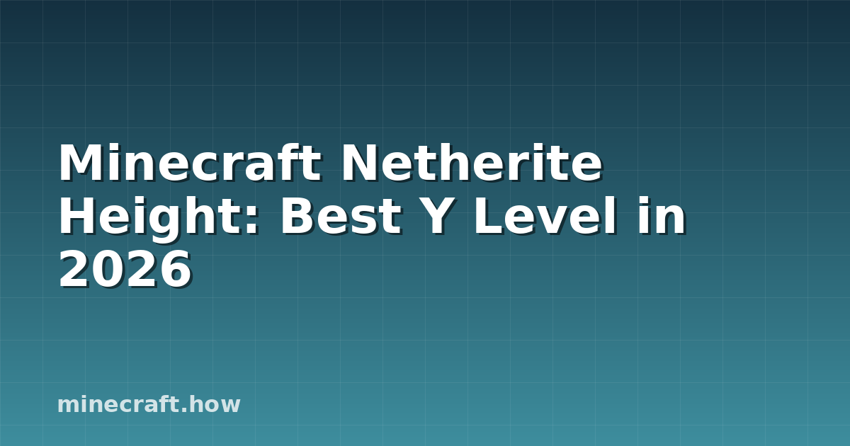 Minecraft Netherite - Cel mai bun nivel Y în 2026