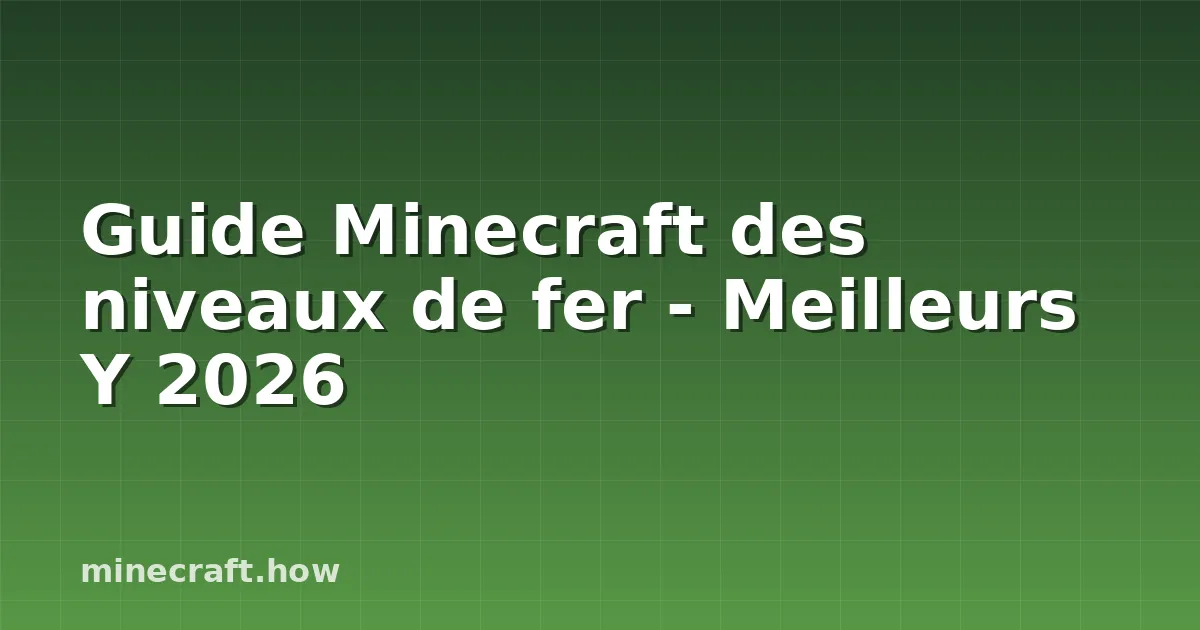 Guide Minecraft des niveaux de fer - Meilleurs Y 2026