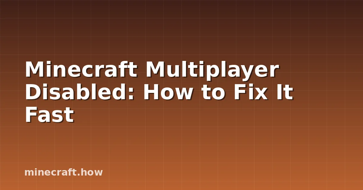 Minecraft menu showing multiplayer disabled warning beside grayed out server options