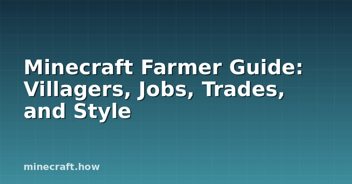 Minecraft Farmer Guide: Villagers, Jobs, Trades, and Style