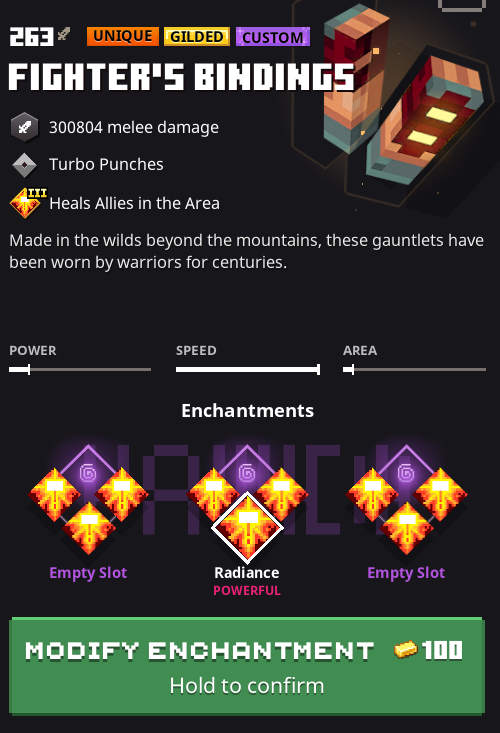 Ten radiance enchantments in Minecraft