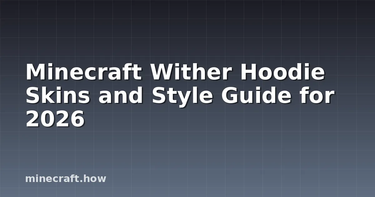 Minecraft Wither Hoodie Skins and Style Guide for 2026