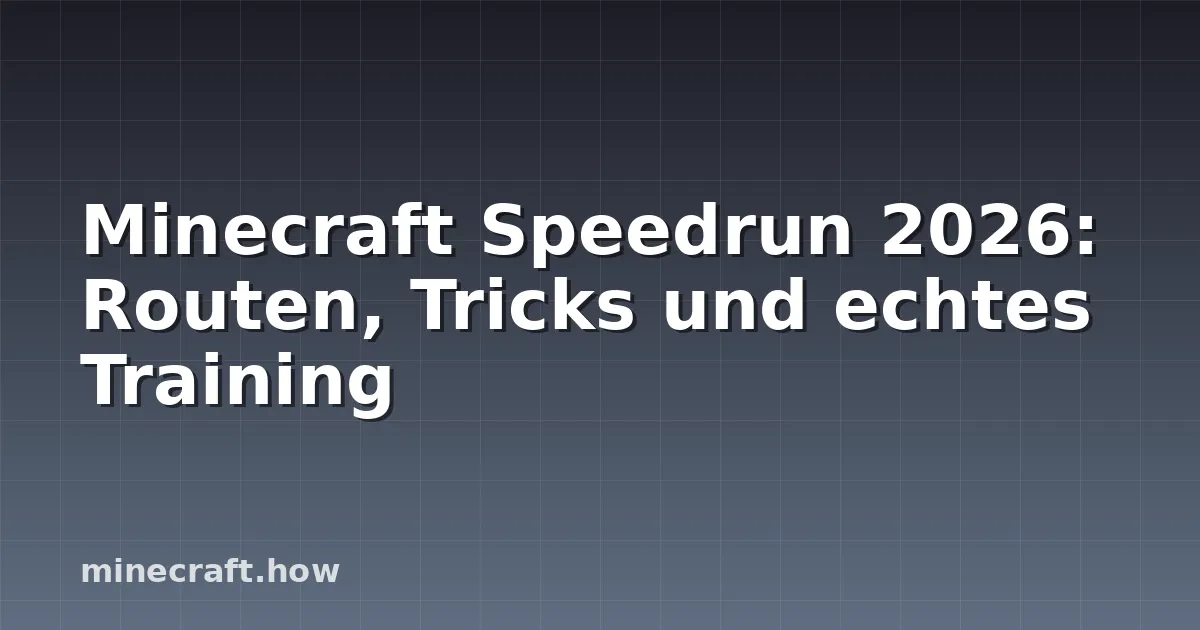 Minecraft Speedrun 2026: Routen, Tricks und echtes Training