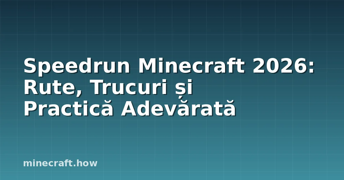 Speedrun Minecraft 2026: Rute, Trucuri și Practică Adevărată