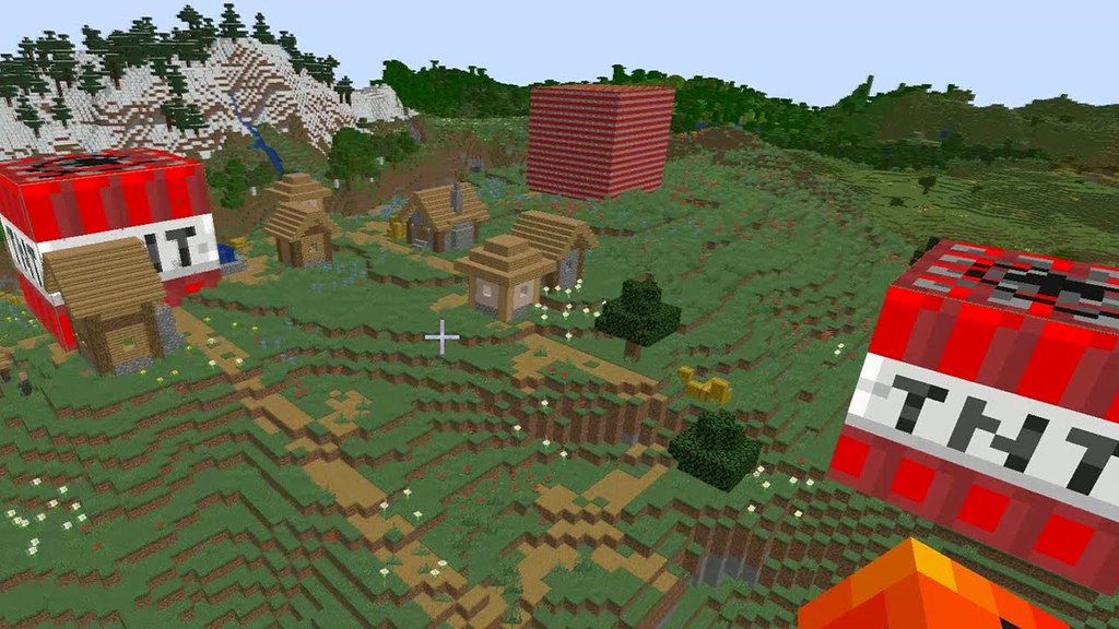 i gift 3 giant tnt to a village in minecraft (you won't believe what happened next)