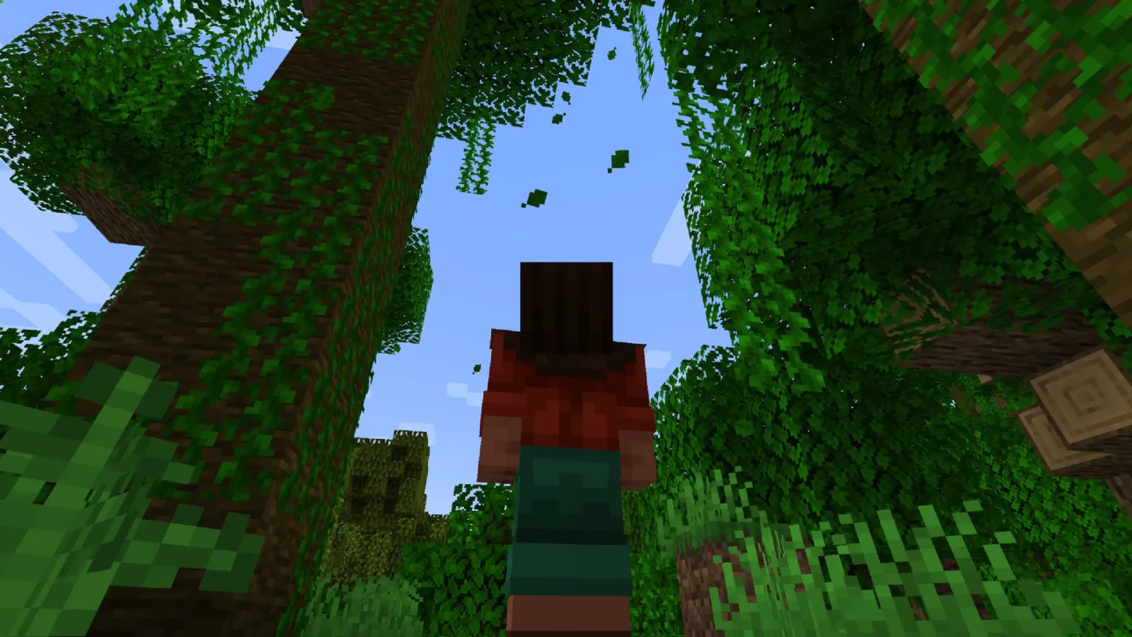 Falling leaves in Minecraft