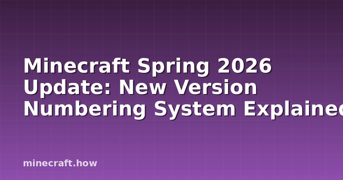 Minecraft 2026 - Nouveau système de numérotation