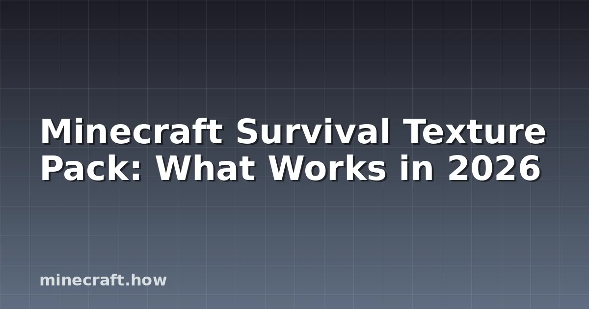 Minecraft Survival Texture Pack: What Works in 2026