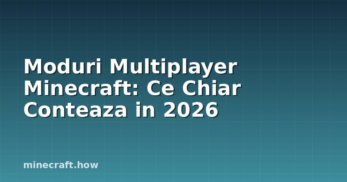 Moduri Multiplayer Minecraft: Ce Chiar Conteaza in 2026