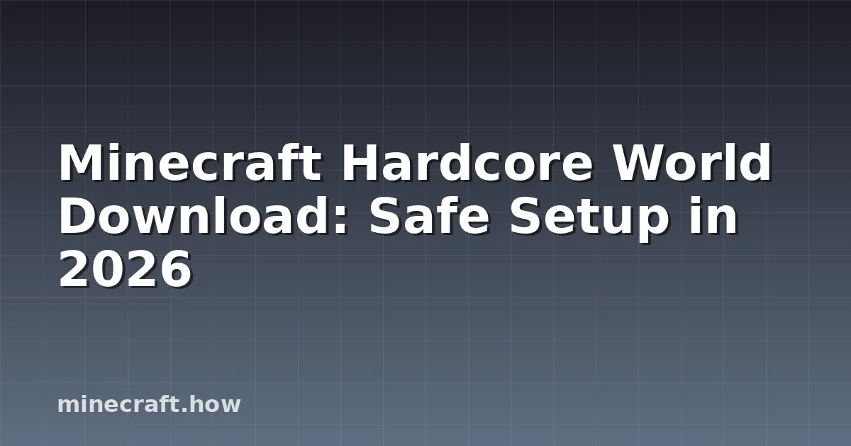 Minecraft Hardcore World Download: Safe Setup in 2026