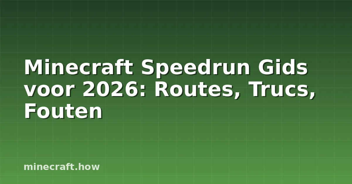 Minecraft Speedrun Gids voor 2026: Routes, Trucs, Fouten