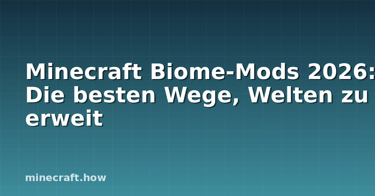 Minecraft Biome-Mods 2026: Die besten Wege, Welten zu erweit