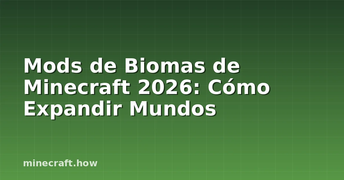 Mods de Biomas de Minecraft 2026: Cómo Expandir Mundos