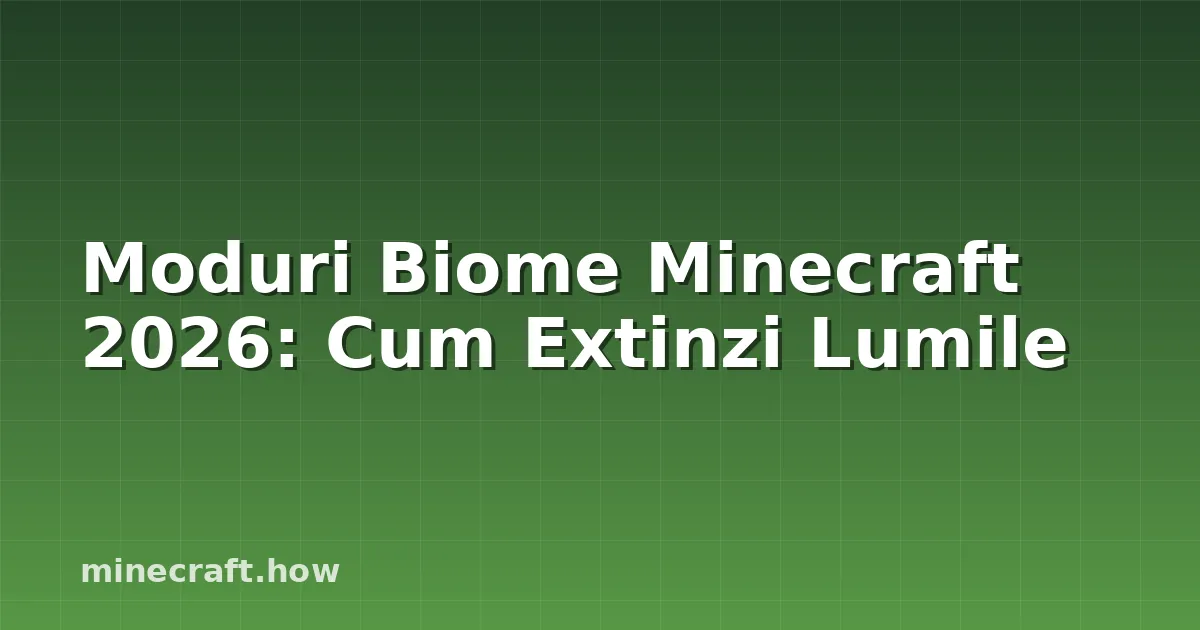 Moduri Biome Minecraft 2026: Cum Extinzi Lumile
