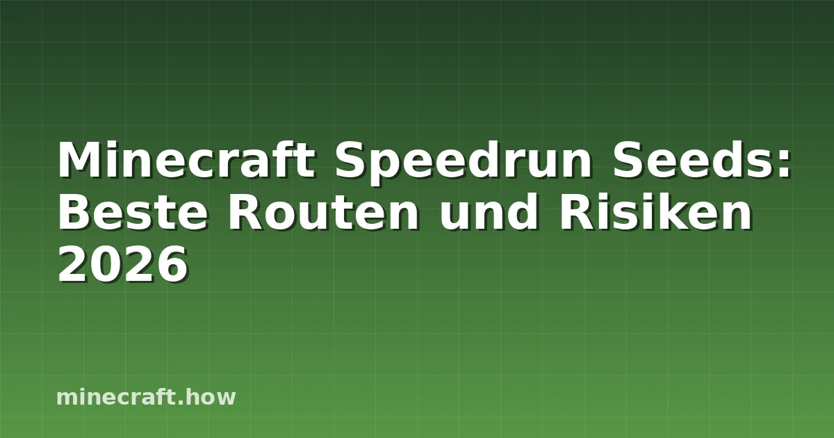 Minecraft Speedrun Seeds: Beste Routen und Risiken 2026