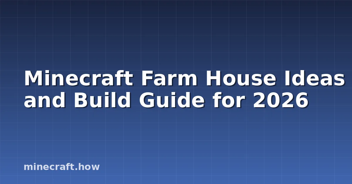 Cozy Minecraft farmhouse beside wheat fields, barn, and animal pens