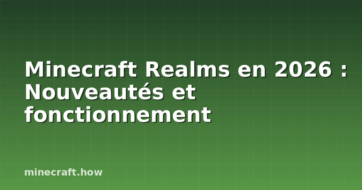 Minecraft Realms en 2026 : Nouveautés et fonctionnement