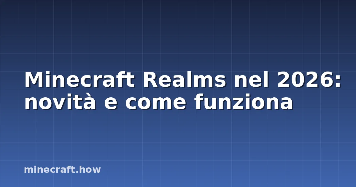 Minecraft Realms nel 2026: novità e come funziona
