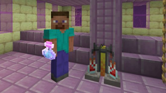 Browser tab showing a 3D Minecraft world rendered by prismarine-web-client with blocks and player entities