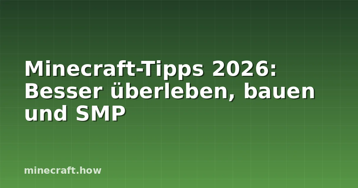 Minecraft-Tipps 2026: Besser überleben, bauen und SMP