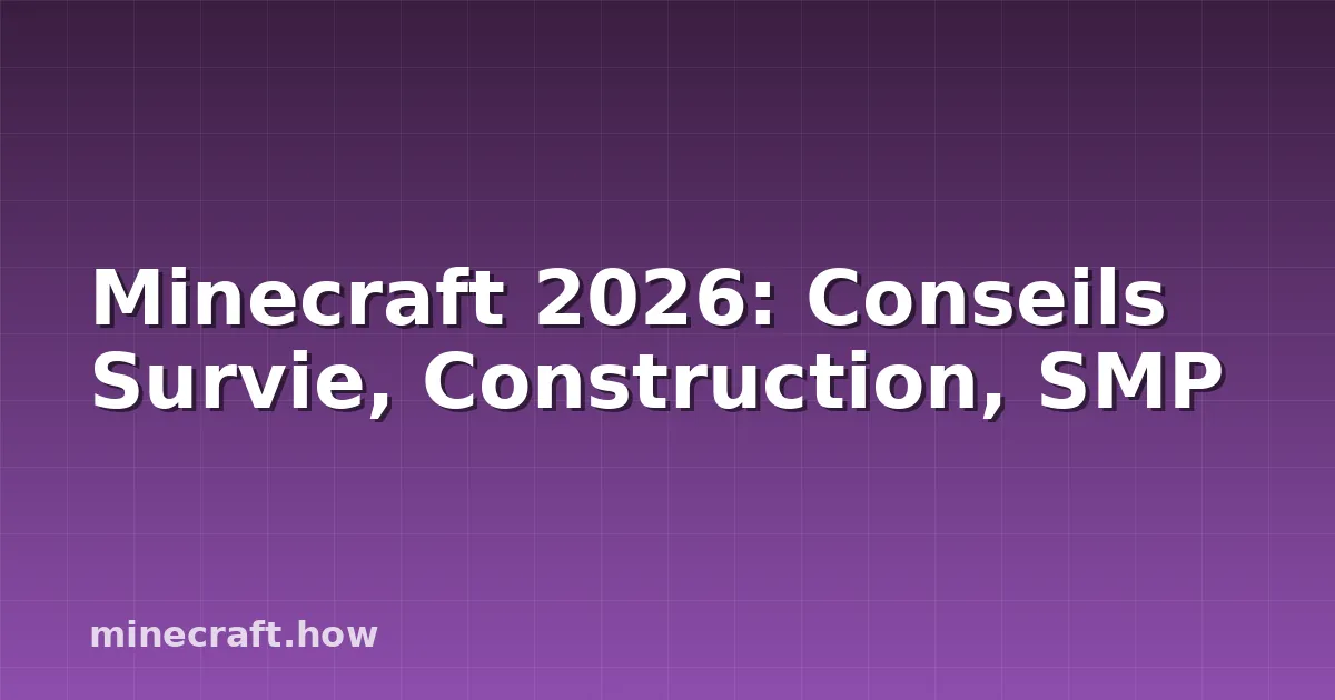 Minecraft 2026: Conseils Survie, Construction, SMP