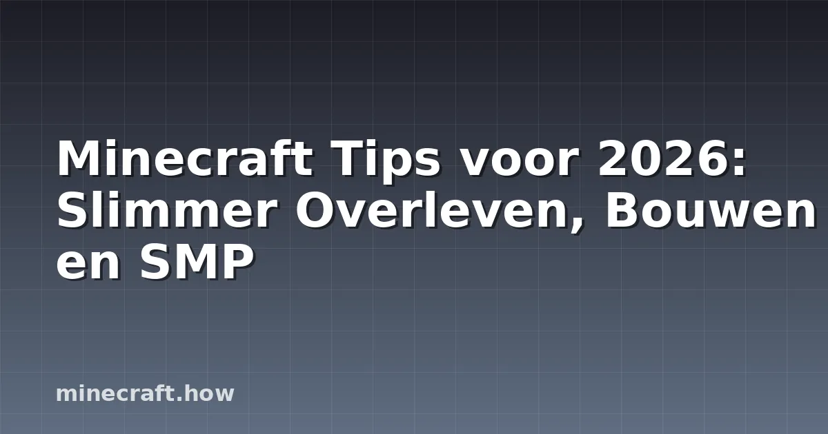 Minecraft Tips voor 2026: Slimmer Overleven, Bouwen en SMP