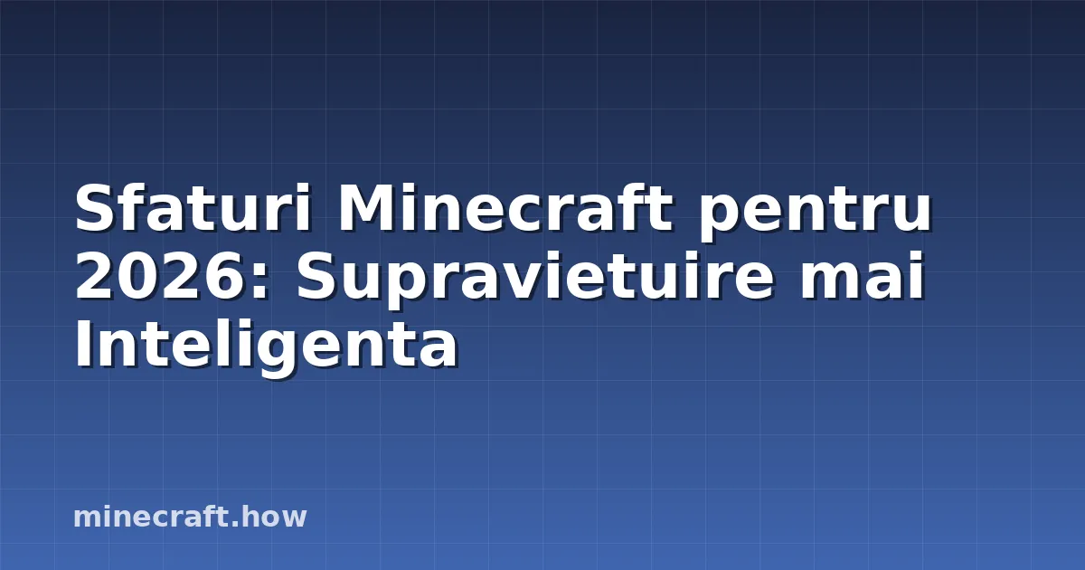 Sfaturi Minecraft pentru 2026: Supravietuire mai Inteligenta