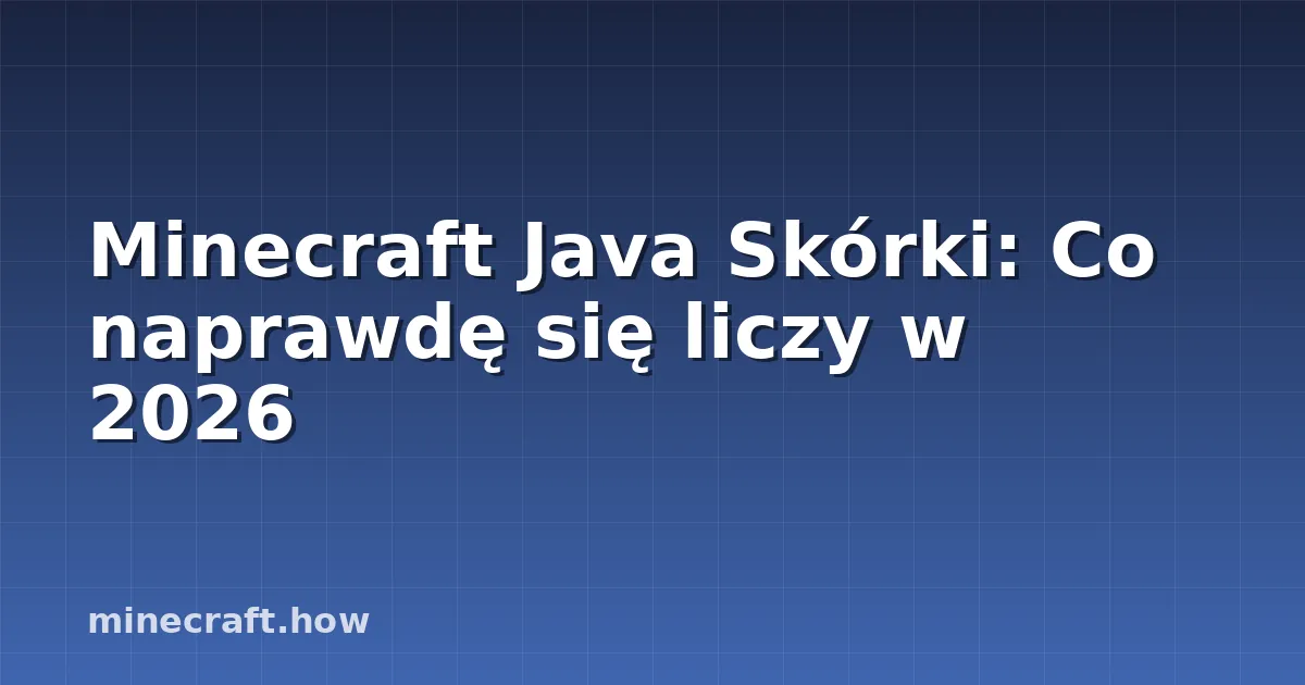 Minecraft Java Skórki: Co naprawdę się liczy w 2026
