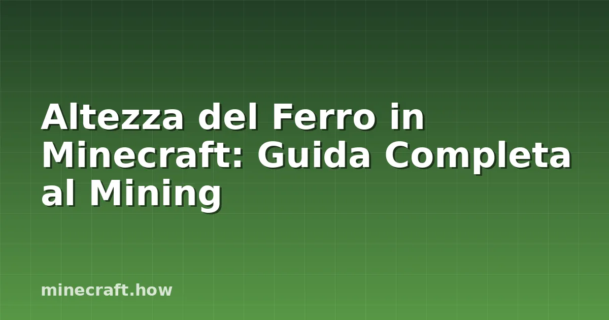 Altezza del Ferro in Minecraft: Guida Completa al Mining