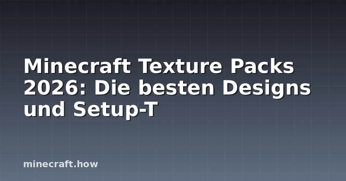 Minecraft Texture Packs 2026: Die besten Designs und Setup-T