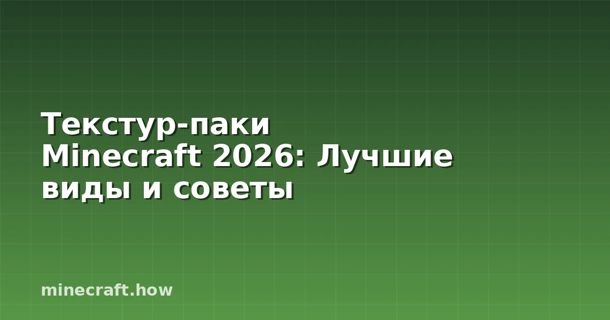 Текстур-паки Minecraft 2026: Лучшие виды и советы