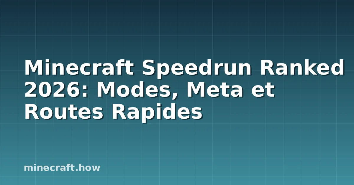 Minecraft Speedrun Ranked 2026: Modes, Meta et Routes Rapides