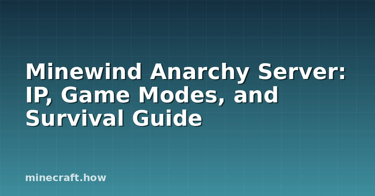 Minewind Anarchy: IP, Modos e Guia de Sobrevivência