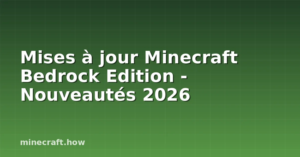 Mises à jour Minecraft Bedrock Edition - Nouveautés 2026