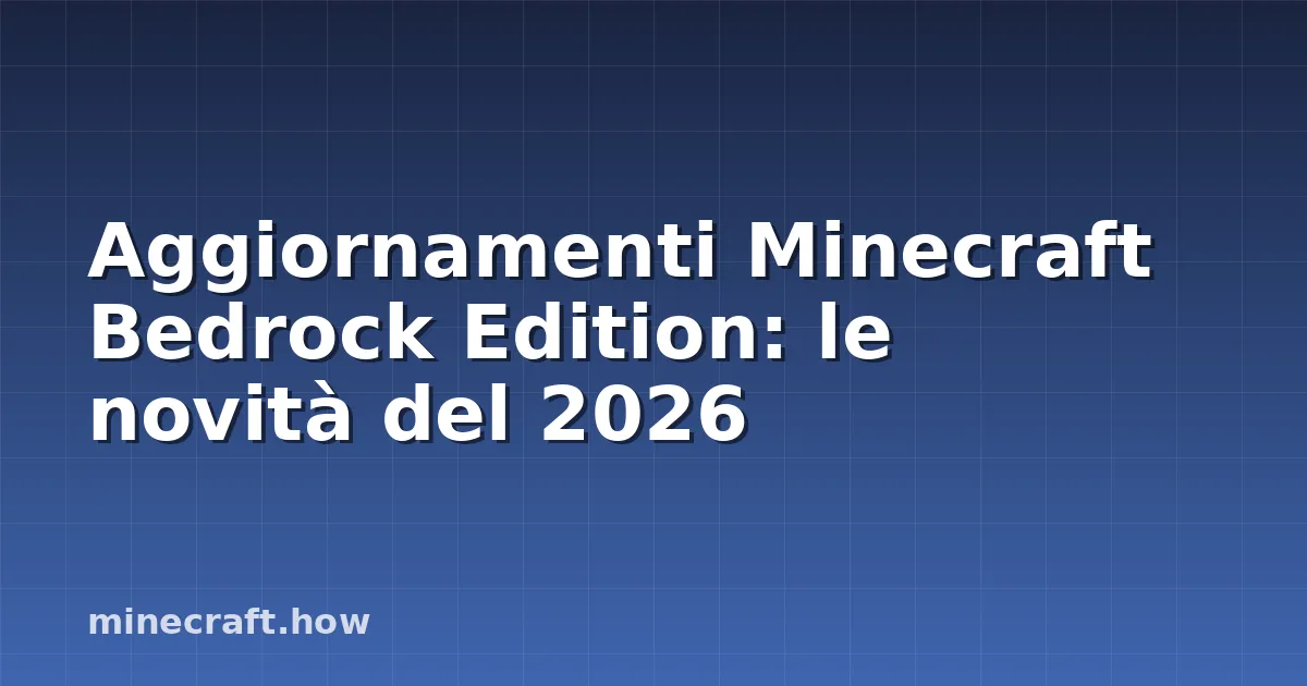 Aggiornamenti Minecraft Bedrock Edition: le novità del 2026