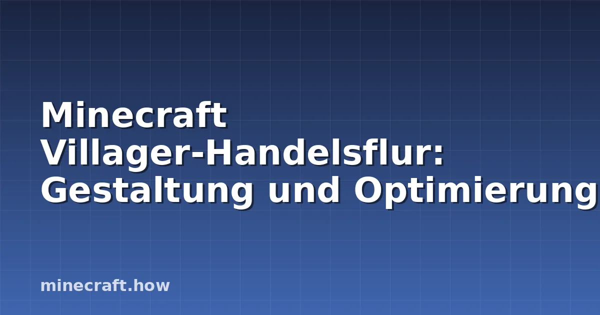 Minecraft Villager-Handelsflur: Gestaltung und Optimierung