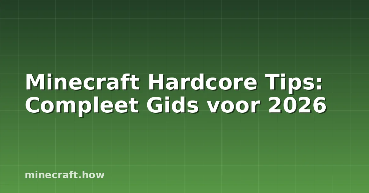 Minecraft Hardcore Tips: Compleet Gids voor 2026