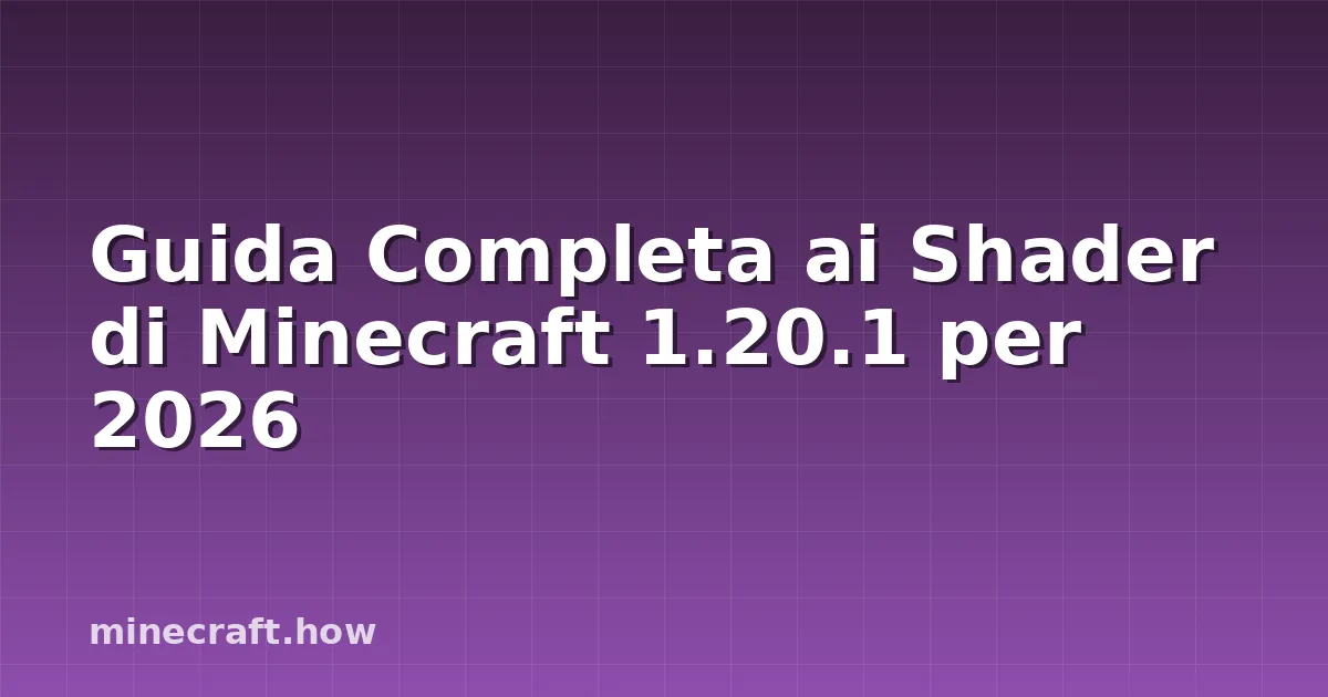 Guida Completa ai Shader di Minecraft 1.20.1 per 2026