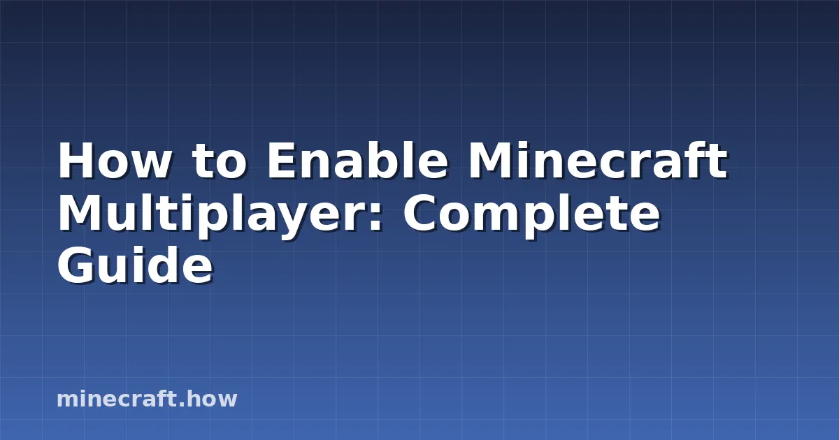 Como Ativar Multiplayer no Minecraft - Guia Completo
