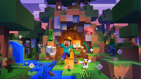 Minecraft Live stage presentation at TwitchCon showing new mobs and update reveals to a live crowd