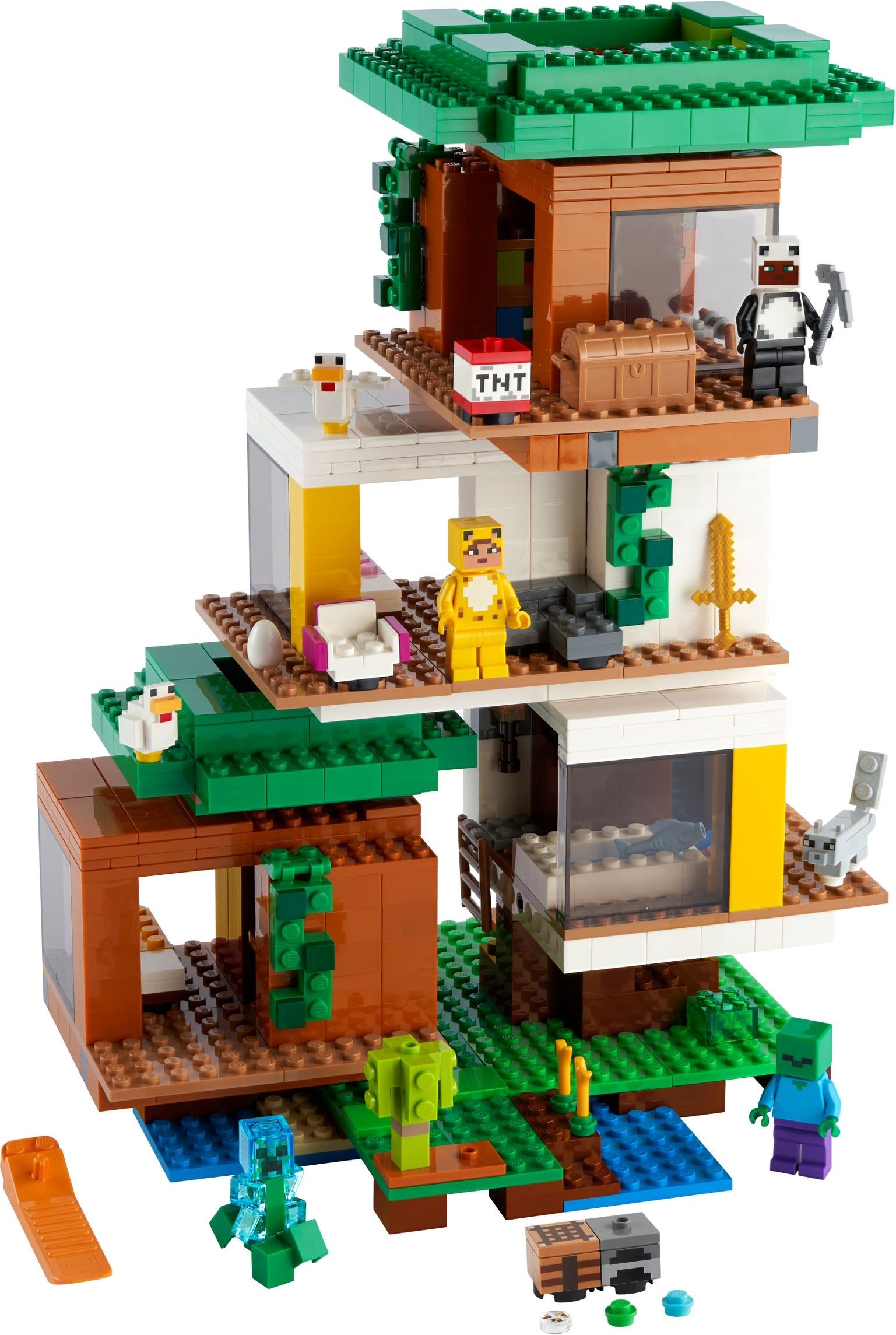 LEGO Minecraft Modern Treehouse Unboxed in Minecraft