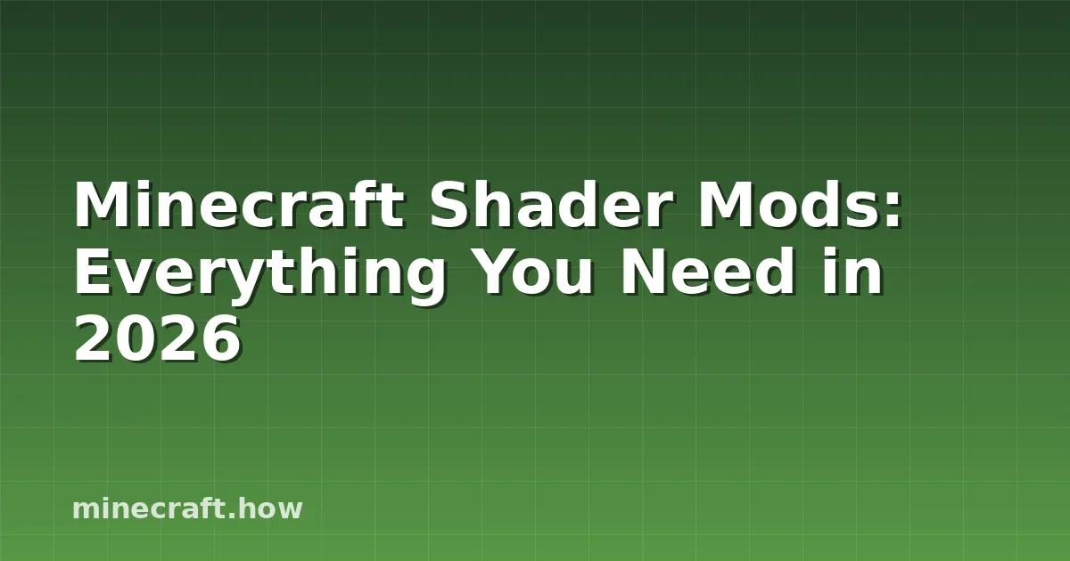 Minecraft Shader Mods 2026: Alles, was du brauchst