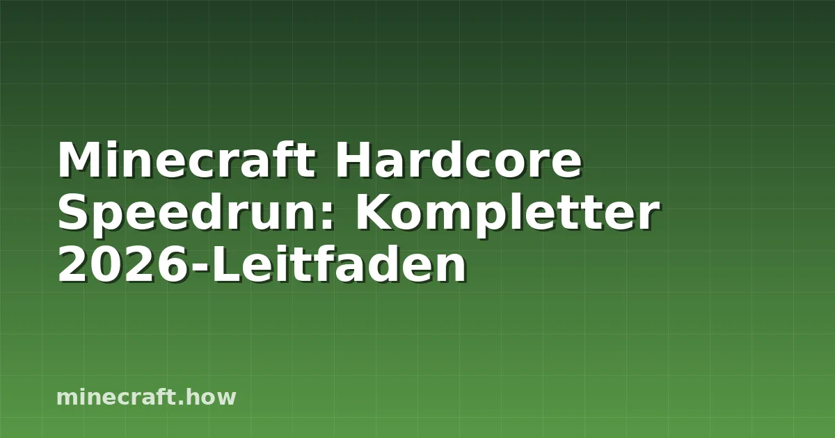 Minecraft Hardcore Speedrun: Kompletter 2026-Leitfaden