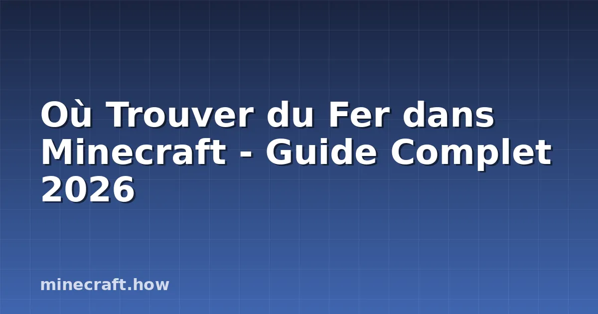 Où Trouver du Fer dans Minecraft - Guide Complet 2026