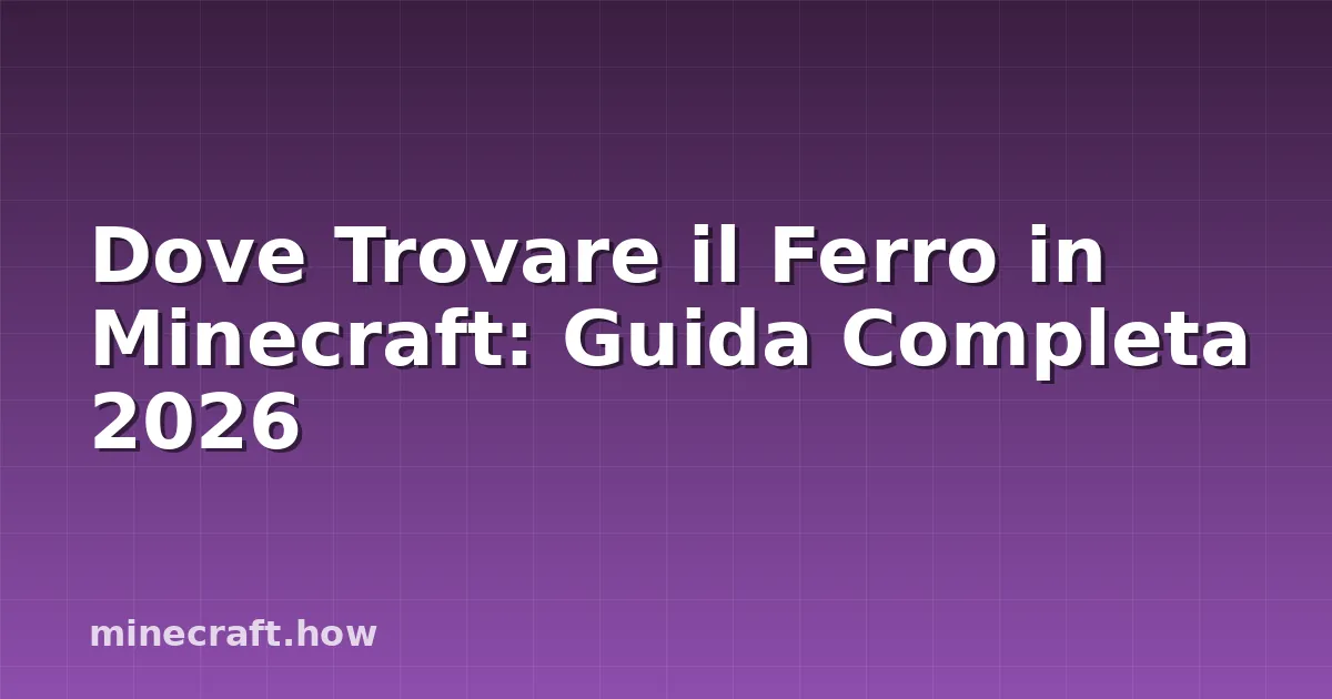 Dove Trovare il Ferro in Minecraft: Guida Completa 2026