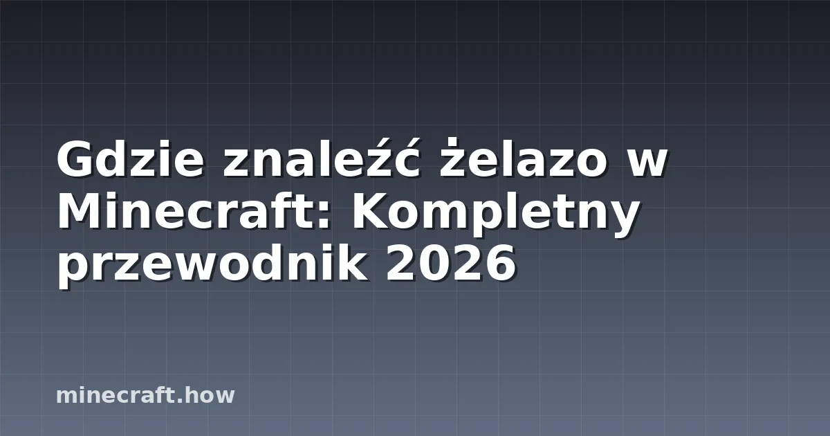 Gdzie znaleźć żelazo w Minecraft: Kompletny przewodnik 2026