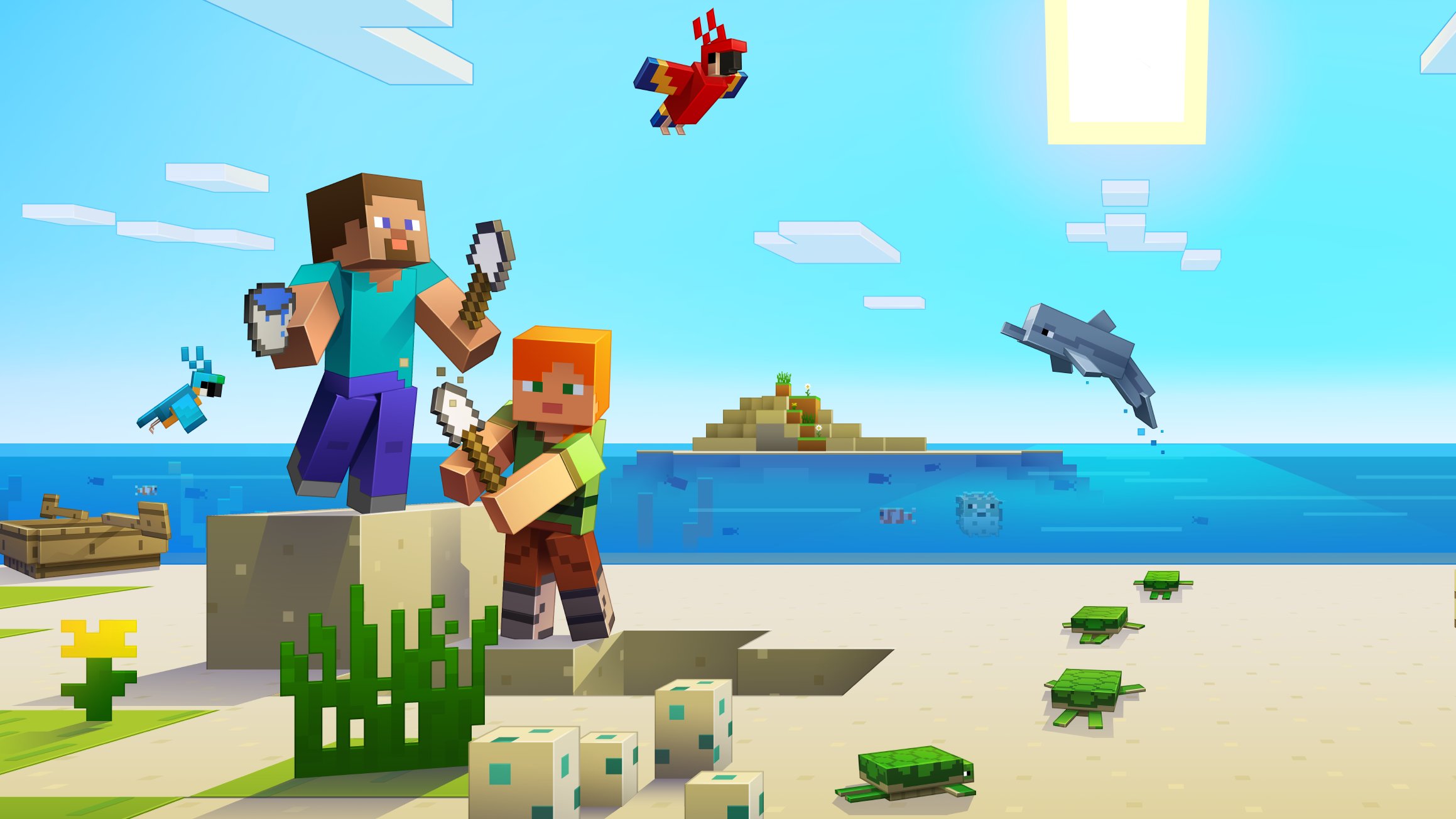 At the Beach in Minecraft