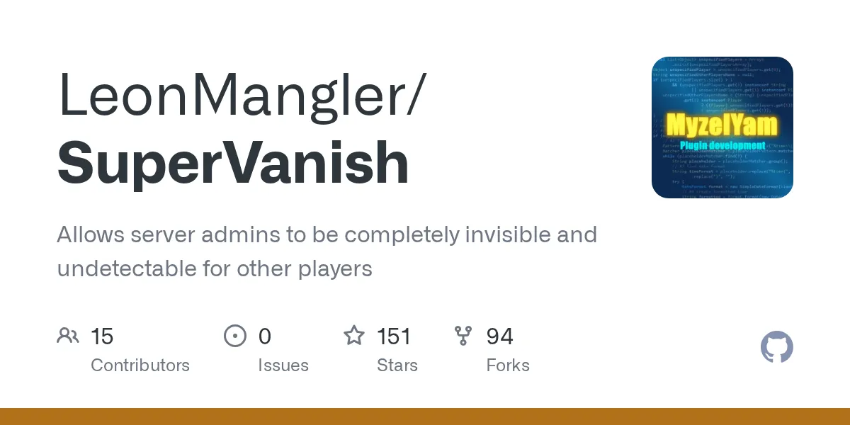 Minecraft server admin standing invisible among players using the SuperVanish vanish plugin