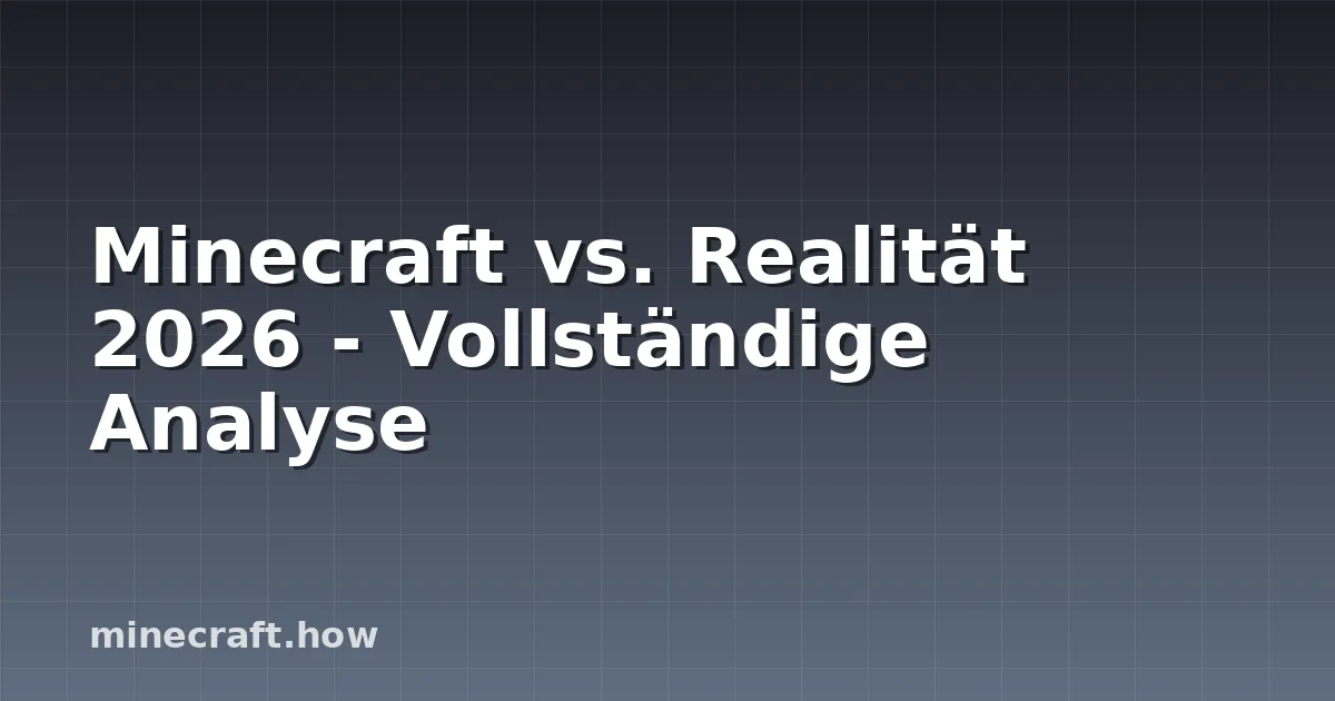 Minecraft vs. Realität 2026 - Vollständige Analyse